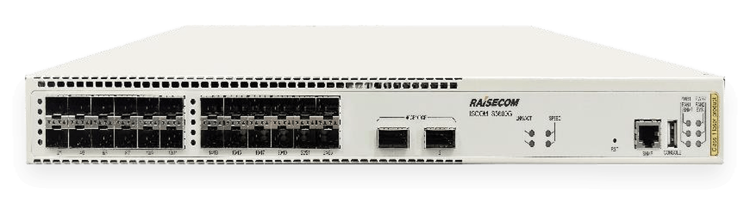 Оптичний L3 IP/MPLS комутатор Raisecom ISCOM S5600G-24X2C (2x100G/40G QSFP28/QSFP+, 24x10G/1G SFP+/SFP)